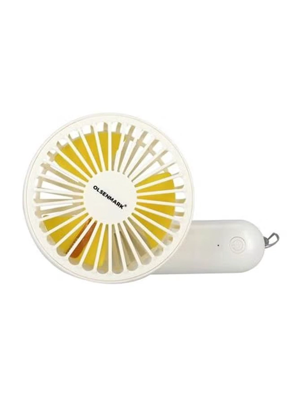 Olsenmark Stainless Steel Reachargeable Mini Fan With Light OMF1801 White/Orange