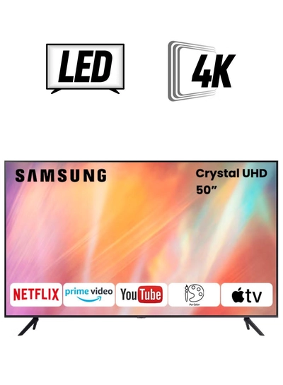 Samsung 50-Inch Crystal UHD Crystal Processor 4K Flat Smart TV UA50AU7000UXEG Titan Grey-0