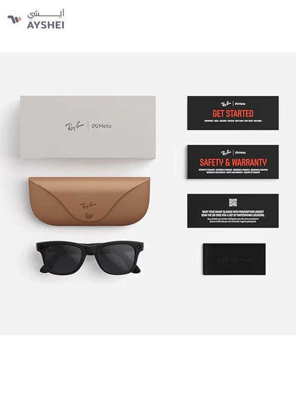 Meta Ray-Ban | Meta Wayfarer Large (Gen 2) - Frame Shiny Black lenses - Clear / Graphite Green Transitions