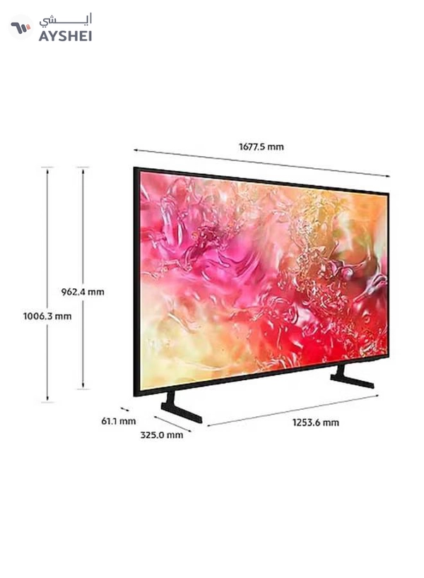 Samsung 75 Inch 4K UHD Smart LED TV with Built-in Receiver - 75DU7000 Black