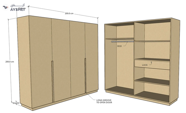CF 4 Door Wardrobe, Custom Made