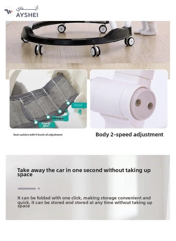 ORiTi Baby Walking Cart With Anti O-Shaped Legs, Multifunctional Anti Fall
