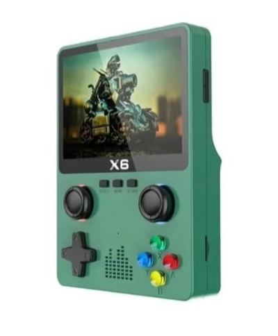 X6 HD Handheld Game Console - Portable Retro Gaming Console, Mini X6 Handheld with 32GB Storage, Built-In Classic Games, Long Battery Life, Perfect for On-the-Go Entertainment (Green)-0