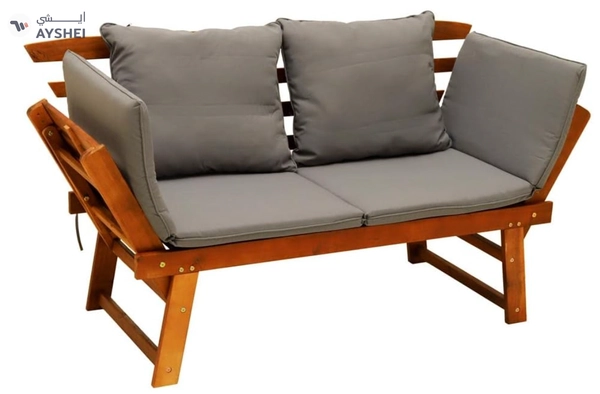 Yatai Decor Solid Acacia Wood Sofa Outdoor - Weather-Resistant Adjustable Patio For Poolside