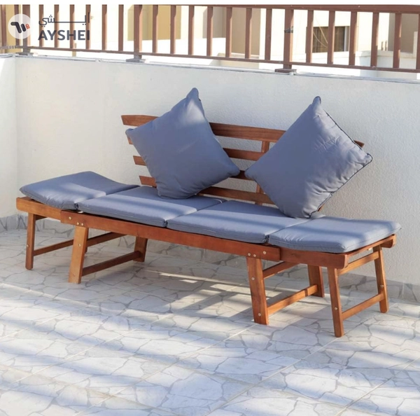 Yatai Decor Solid Acacia Wood Sofa Outdoor - Weather-Resistant Adjustable Patio For Poolside