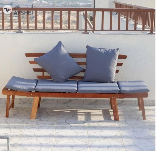 Yatai Decor Solid Acacia Wood Sofa Outdoor - Weather-Resistant Adjustable Patio For Poolside