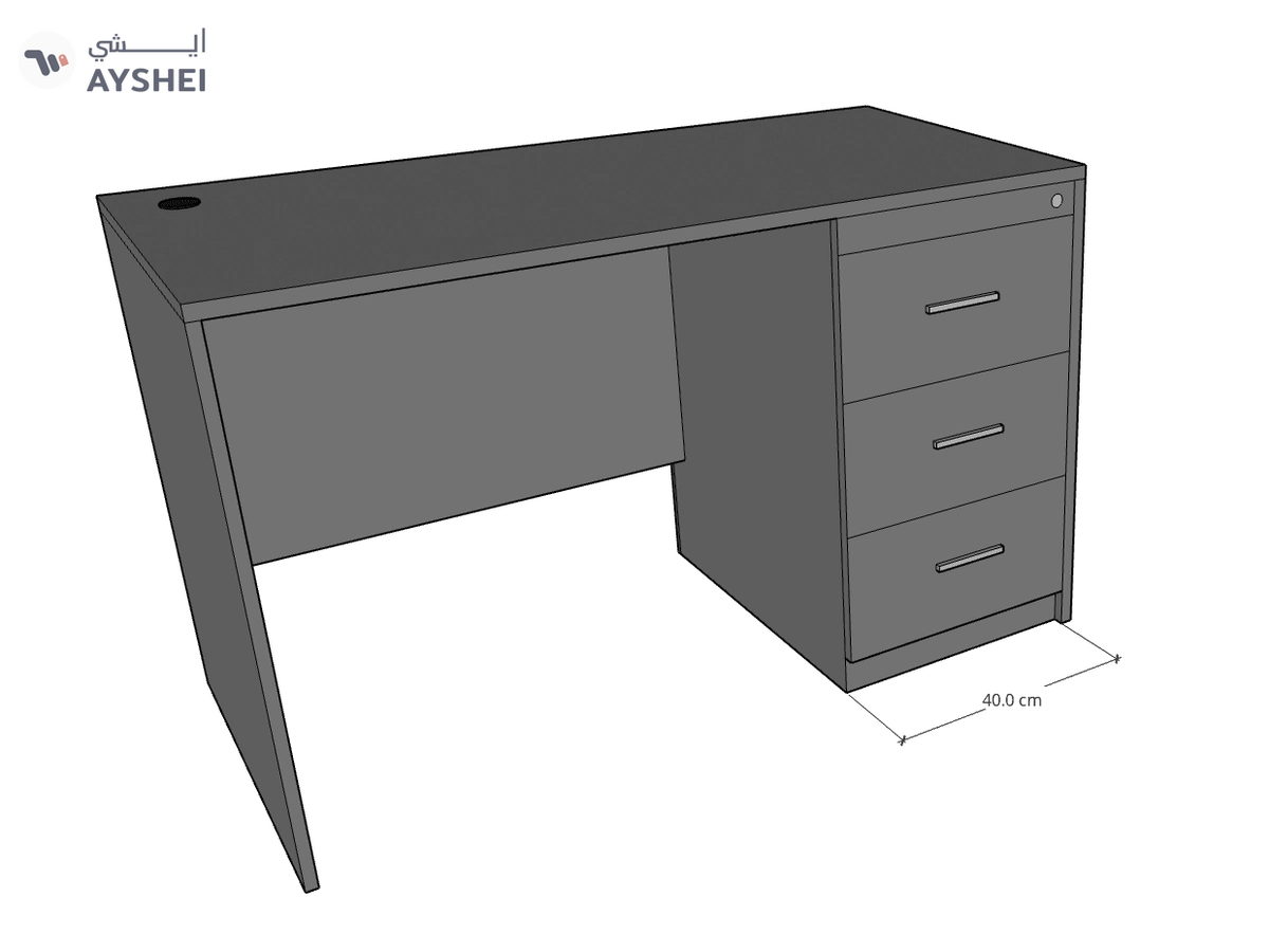 Desk with 3 drawers, Custom Made-1-1