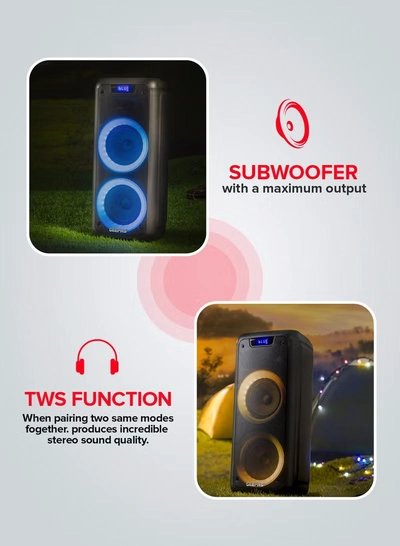 GEEPAS Rechargeable Professional Speaker 40000W PMPO With Wireless Microphone And Remote Control-2