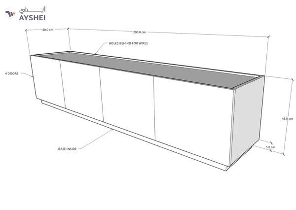 Egde TV Unit, 200 cms, MDF