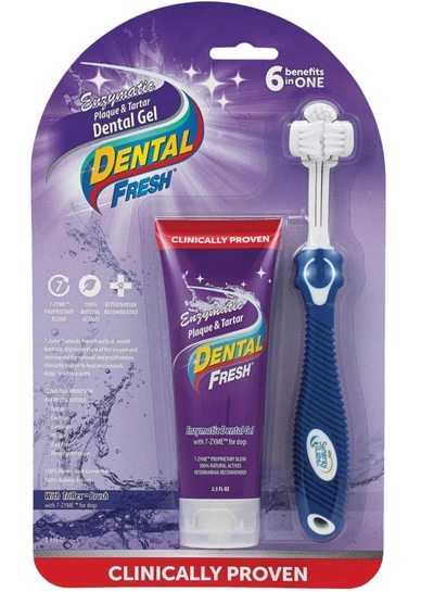 SynergyLabs Dental Fresh Enzymatic Plaque & Tartar Dental Gel with Triflex Brush 2.5 oz - 70.87 g-0
