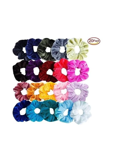ORiTi 20 Pcs Hair Scrunchies Velvet Elastic Hair Bands Scrunchy Hair Ties Ropes -3