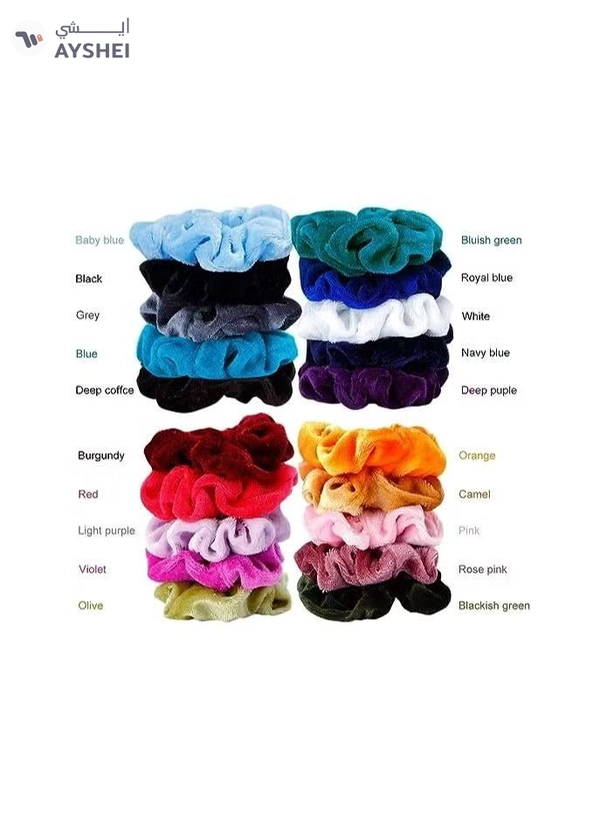 ORiTi 20 Pcs Hair Scrunchies Velvet Elastic Hair Bands Scrunchy Hair Ties Ropes 