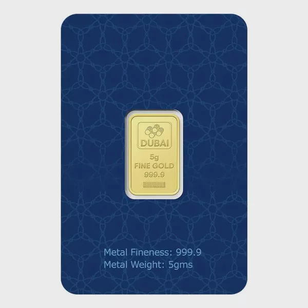 Dubai Gold 5 Grams Pure 999.9 Fine Gold Bar