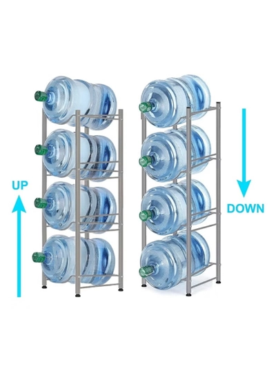DubaiGallery 4-Tier Water Bottle Holder Cooler Jug Rack, 5 Gallon Water Bottle Storage Rack Detachable Heavy Duty Chrome Water Bottle Cabby Rack Caddy Carrier with Holder-1