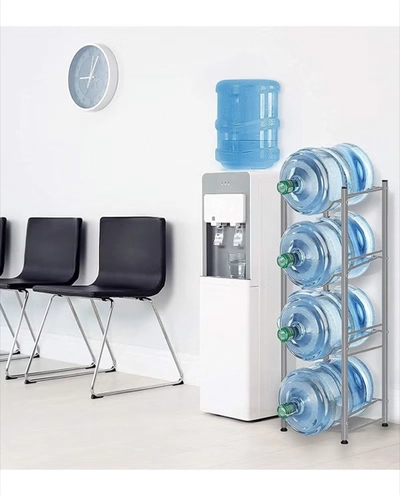 DubaiGallery 4-Tier Water Bottle Holder Cooler Jug Rack, 5 Gallon Water Bottle Storage Rack Detachable Heavy Duty Chrome Water Bottle Cabby Rack Caddy Carrier with Holder-0