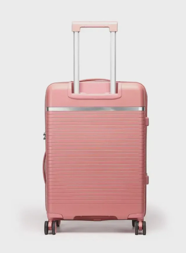 British Traveller 3-Piece Polypropylene Luggage Set | 20”, 24”, 28” Lightweight Suitcases with 360° Spinner Wheels, TSA Lock, Water & Scratch Resistant | Durable Hard Shell Trolley Bags with Telescopic Handle - Pink