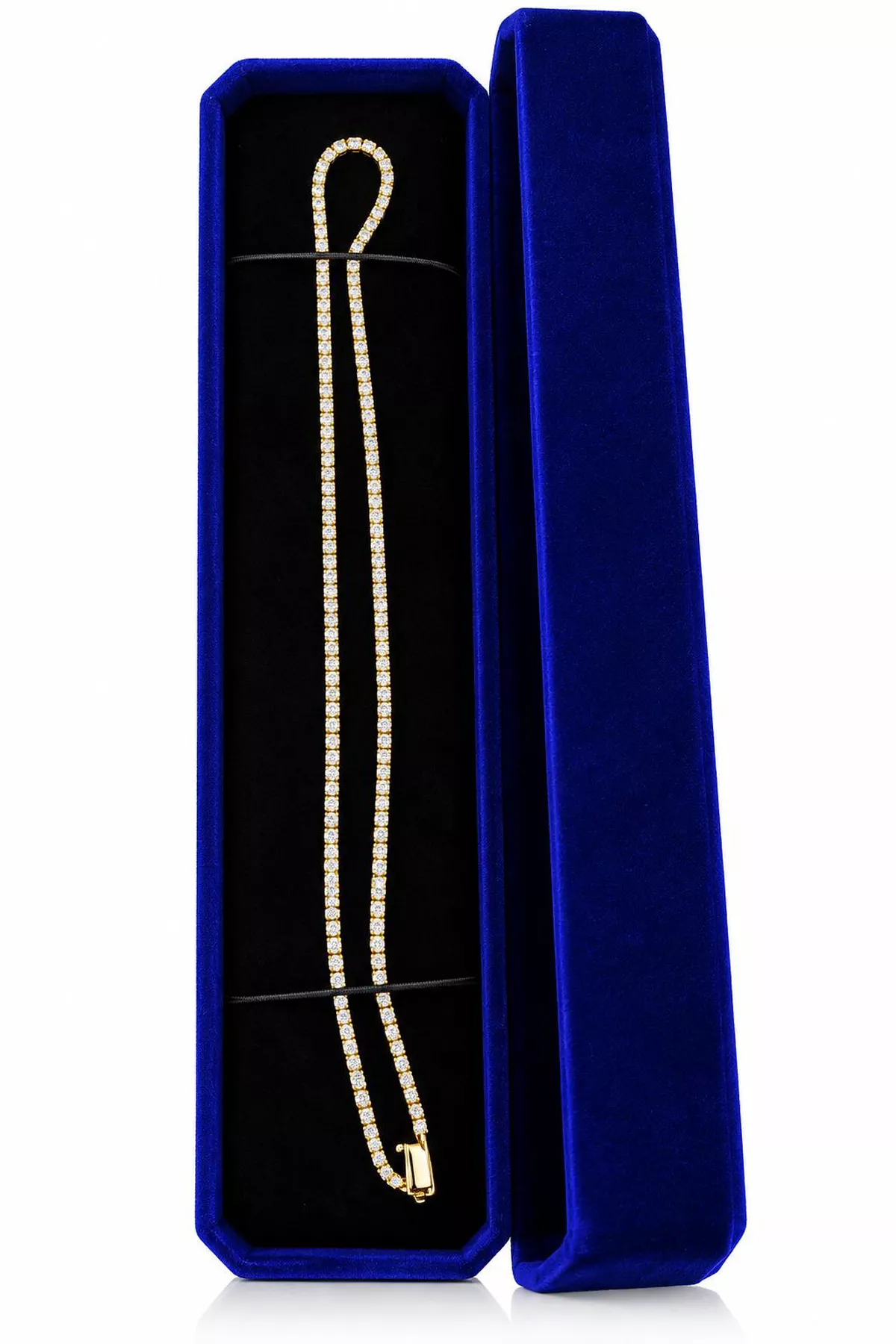 18K Yellow Gold Natural Diamond Tennis Necklace - 3.00 Carat Approx. - Round Brilliant Cut - G-H Color SI-I Clarity - Fine Diamond Necklace-1-1