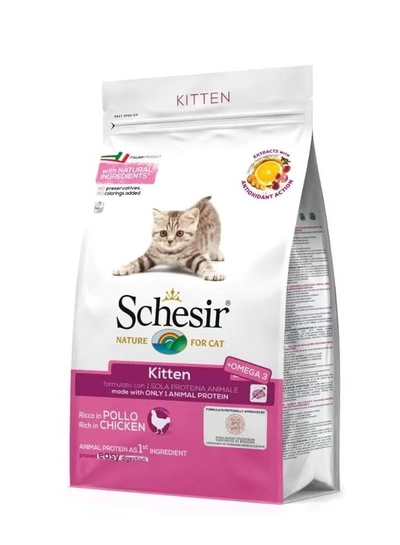Schesir Dry food for kittens with a single protein source - Kitten Rich in Chicken 400g-0