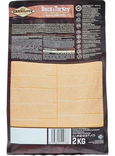 CARNILOVE Duck & Turkey for Large Breed Adult Cats 2kg-2