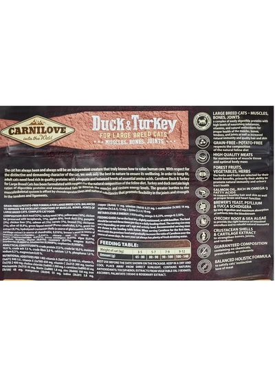 CARNILOVE Duck & Turkey for Large Breed Adult Cats 2kg-1