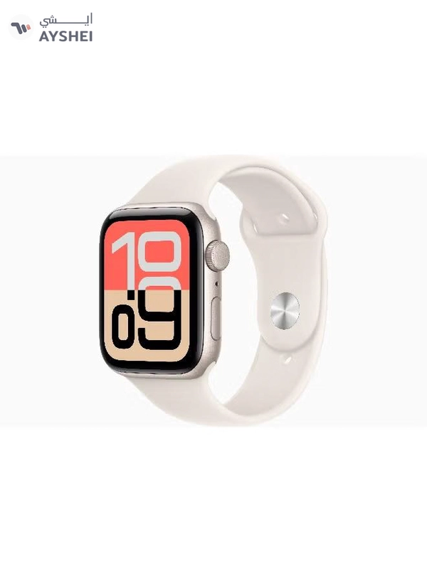Apple Watch SE 3 GPS 44mm (International Version) Starlight Aluminium Case With Starlight Sport Band - M/L