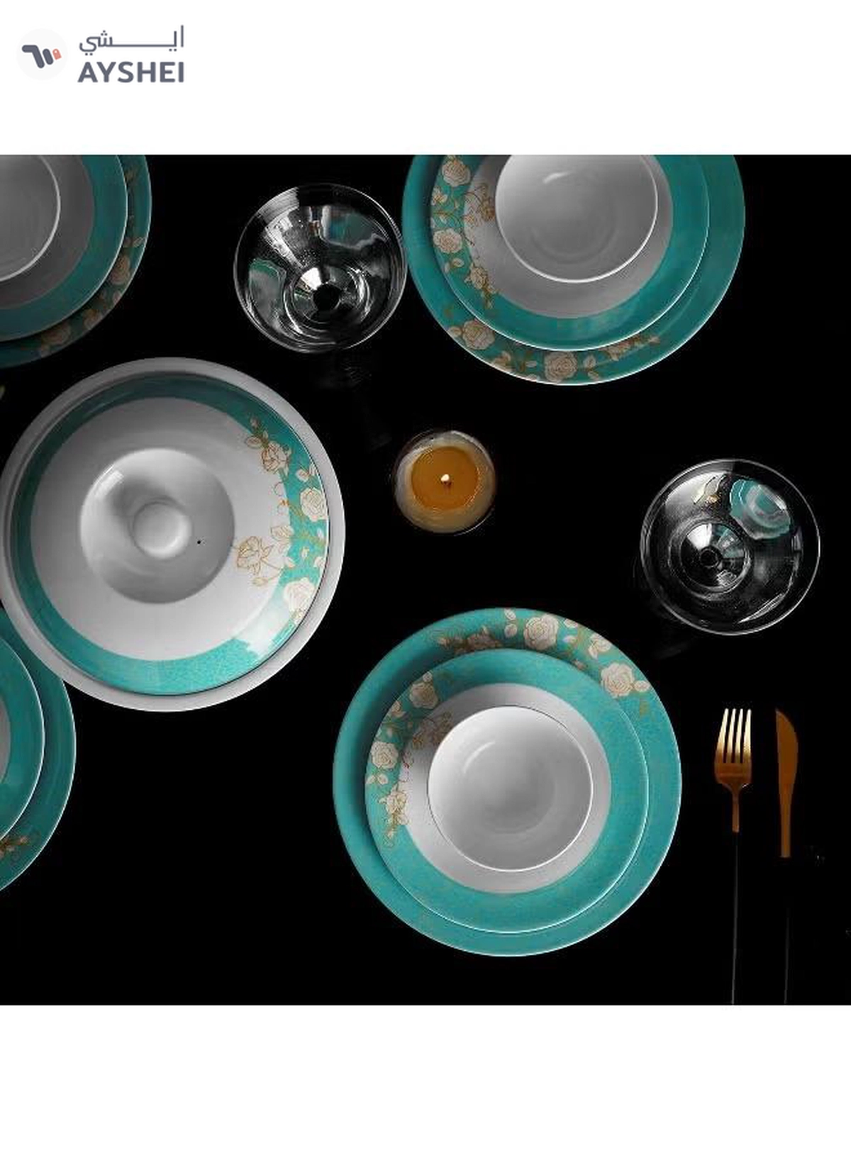 Delcasa DC2111 Melamine Dinner Set 40-Pieces-6-6