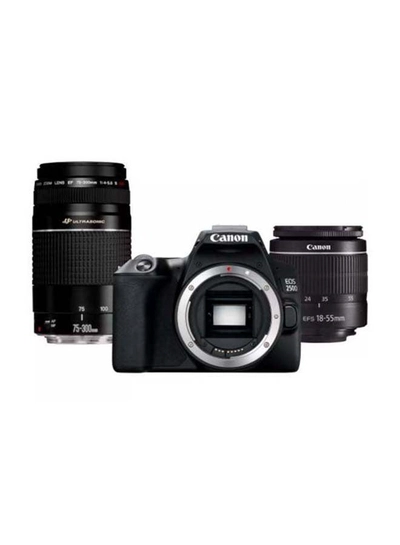 Canon EOS 250D SLR Camera Body Black With EF-S 18-55MM F3.5-5.6 III & EF 75-300MMF4-5.6 III Lens-0