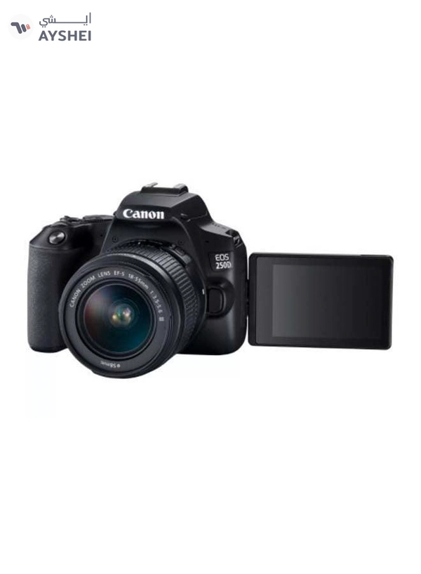 Canon EOS 250D SLR Camera Body Black With EF-S 18-55MM F3.5-5.6 III & EF 75-300MMF4-5.6 III Lens