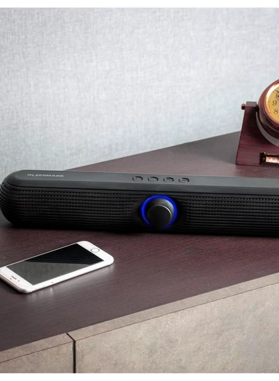 Olsenmark Wireless Speaker Bluetooth FM USB TF Card AUX Input TWS 2x5W Speaker Mini Sound Bar for PC Home Theater-5