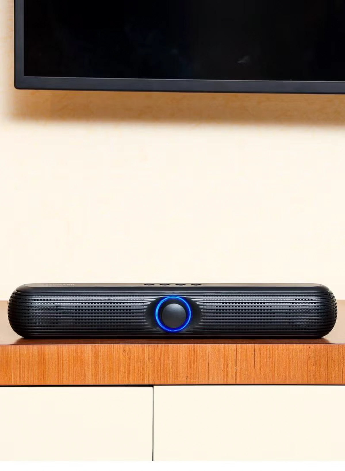  Olsenmark Wireless Speaker Bluetooth FM USB TF Card AUX Input TWS 2x5W Speaker Mini Sound Bar for PC Home Theater-4-4