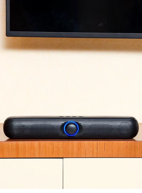  Olsenmark Wireless Speaker Bluetooth FM USB TF Card AUX Input TWS 2x5W Speaker Mini Sound Bar for PC Home Theater