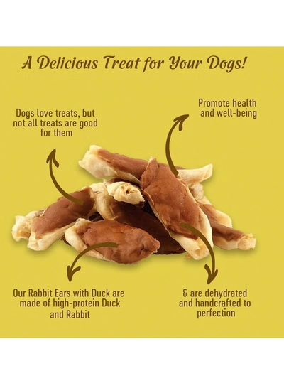 Dog Fest Rabbit Ears With Duck for Adult Dogs,Dog Treats - 90g-2