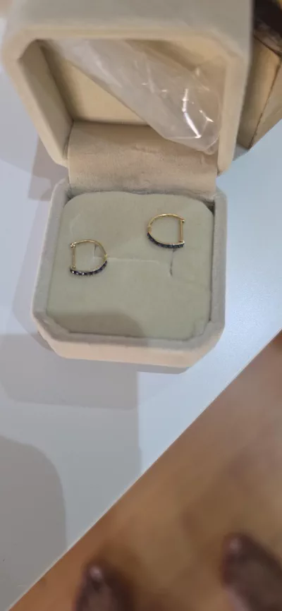 18K Yellow Gold Natural Diamond Earrings – 0.10 Carat Round Brilliant Cut Fancy Blue Diamonds – Fine Jewelry for Women – Pair-5