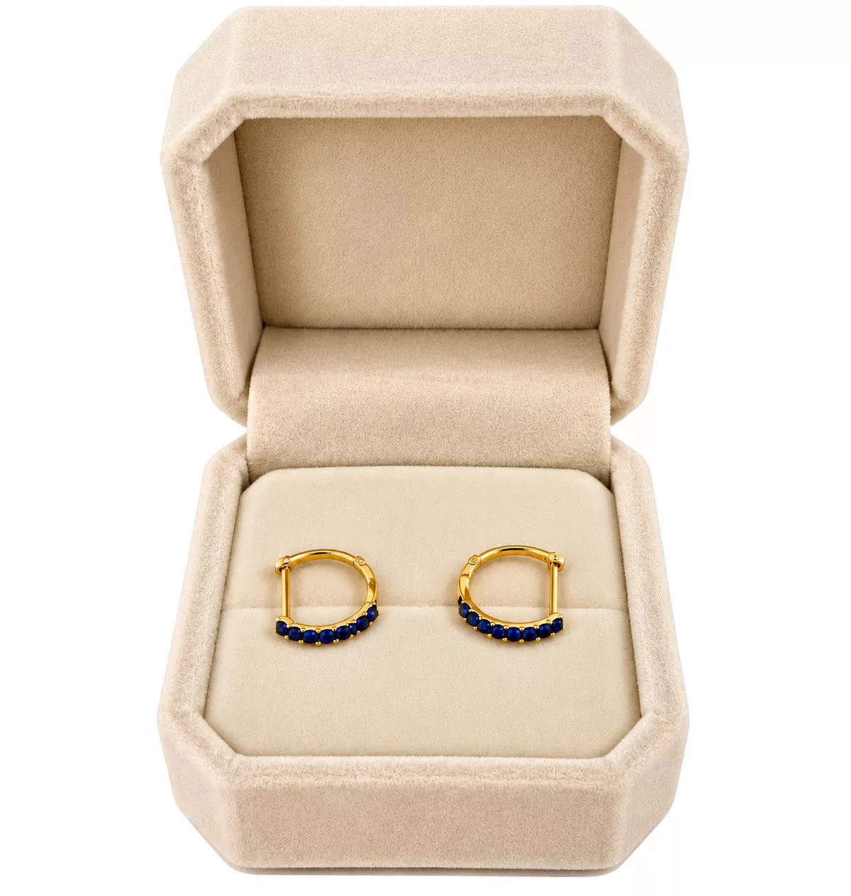 18K Yellow Gold Natural Diamond Earrings – 0.10 Carat Round Brilliant Cut Fancy Blue Diamonds – Fine Jewelry for Women – Pair-1-1
