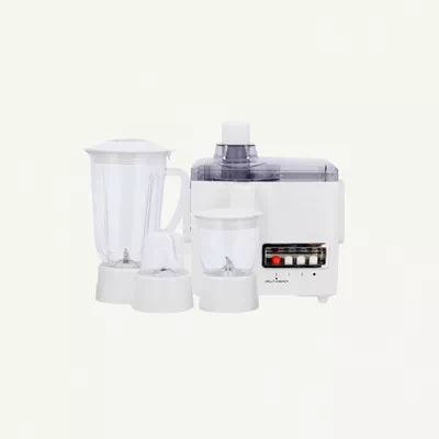 GEEPAS Multi-Functional 4-In-1 Food Processor (Juicer/Blender/ Grinder & Chopper) With Plastic Jar With SS Blades,2 Speed Control With Pulse 1.8 L 650 W GSB6147N White-0