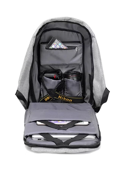 3 Concept Eyes Multifunction USB Anti-Theft Backpack Black/Grey-1