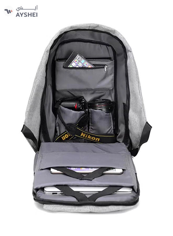 3 Concept Eyes Multifunction USB Anti-Theft Backpack Black/Grey