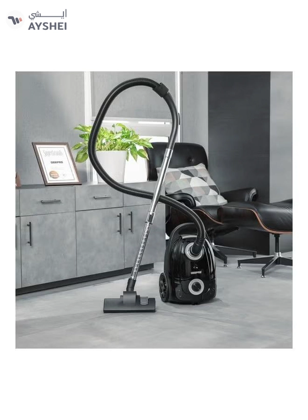 GEEPAS Vacuum Cleaner 3 L Dust Bag Capacity 5 M Cord Length Speed Control Function Powerful Suction And Low Noise Design Perfect For Home Office Apartments Pedal ON/OFF 2200 W GVC19033 Black