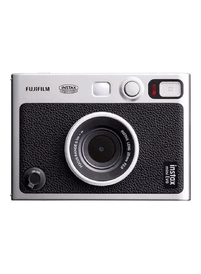 Instax Mini EVO Hybrid Instant Camera – Black (USB-C) | Instant Print with Digital Preview, Creative Modes & Built-In Selfie Mirror-0
