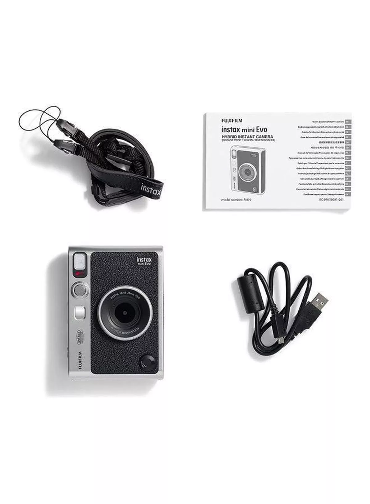 Instax Mini EVO Hybrid Instant Camera – Black (USB-C) | Instant Print with Digital Preview, Creative Modes & Built-In Selfie Mirror-1-1