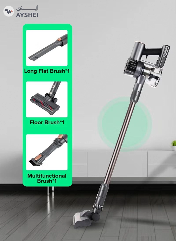 GEEPAS Rechargeable Cordless Handheld Stick Vacuum Cleaner with Powerful Suction 40mins Runtime High Efficiency Filtration system 160 W GVC19030 Black/Grey