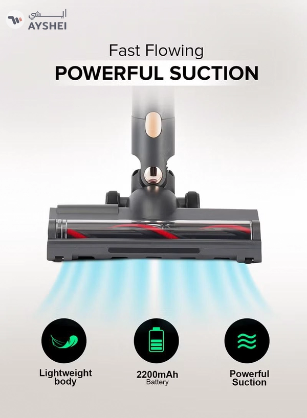 GEEPAS Rechargeable Cordless Handheld Stick Vacuum Cleaner with Powerful Suction 40mins Runtime High Efficiency Filtration system 160 W GVC19030 Black/Grey