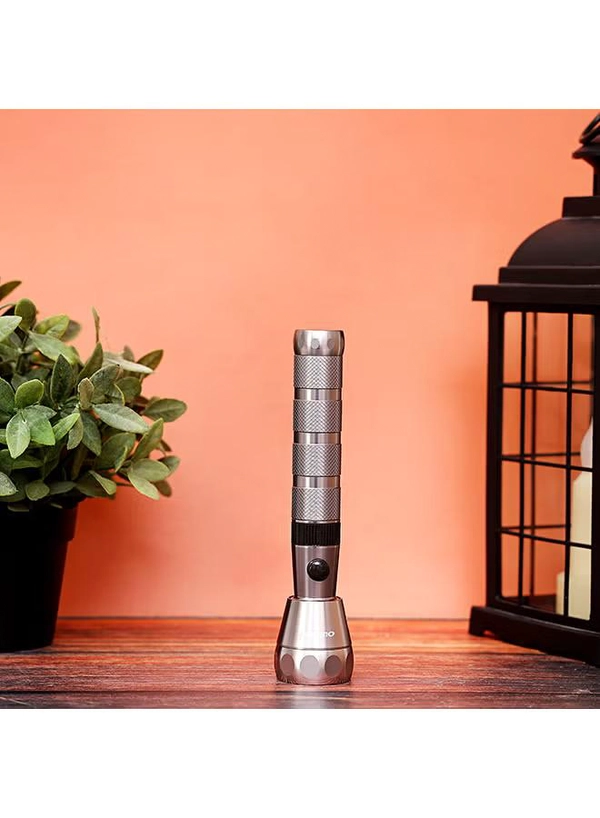Olsenmark Rechargeable LED Flashlight Silver/Black