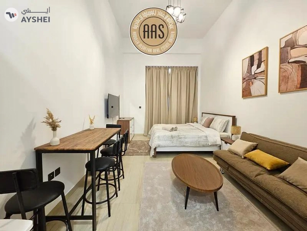 fully furnished spacious luxurious studio in the heart of jvc with free amenities