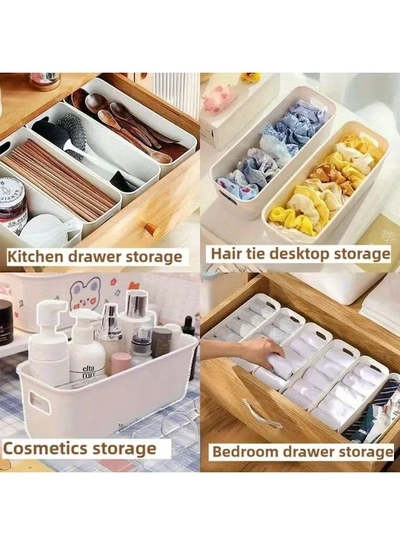 Eworld 12 Pieces Stackable Plastic Drawer Organizers with Handles-2