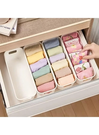 Eworld 12 Pieces Stackable Plastic Drawer Organizers with Handles-5