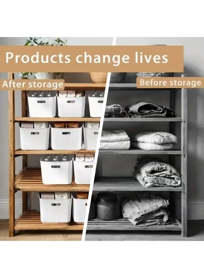 Eworld 12 Pieces Stackable Plastic Drawer Organizers with Handles-7
