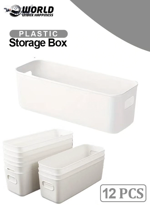 Eworld 12 Pieces Stackable Plastic Drawer Organizers with Handles