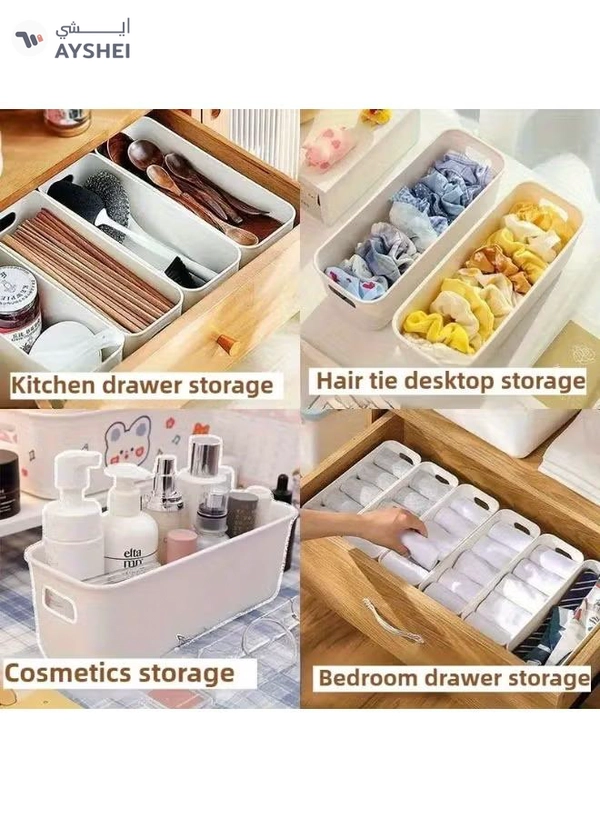 Eworld 12 Pieces Stackable Plastic Drawer Organizers with Handles