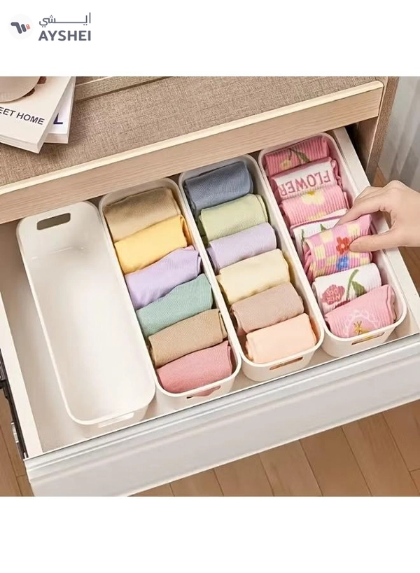 Eworld 12 Pieces Stackable Plastic Drawer Organizers with Handles